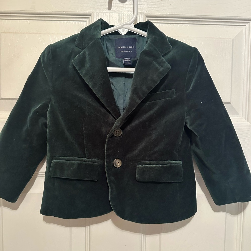 Janie and Jack Dark Green Kids Blazer